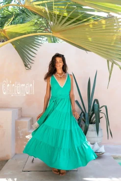 Chintamani Alchemistry Maxi Tiered Dress / Green^ Maxi Dress