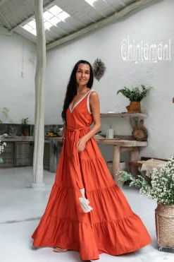Chintamani Alchemistry Maxi Tiered Dress / Red Ochre^ Maxi Dress