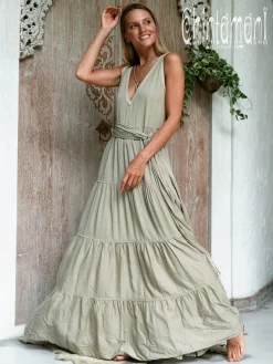 Chintamani Alchemistry Maxi Tiered Dress / Sage Green^ Maxi Dress