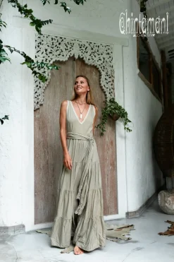 Chintamani Alchemistry Maxi Tiered Dress / Sage Green^ Maxi Dress
