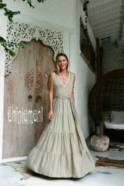 Chintamani Alchemistry Maxi Tiered Dress / Sage Green^ Maxi Dress