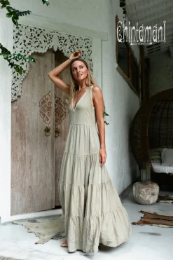 Chintamani Alchemistry Maxi Tiered Dress / Sage Green^ Maxi Dress
