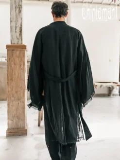 Chintamani Alchemistry Men's Linen Kimono / Black^ Kimono & Coat