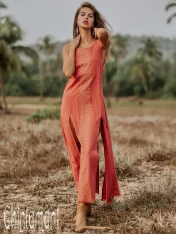Chintamani Alchemistry Organic Corner Dress / Coral Rose^ Maxi Dress