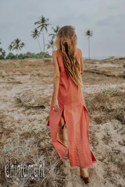Chintamani Alchemistry Organic Corner Dress / Coral Rose^ Maxi Dress