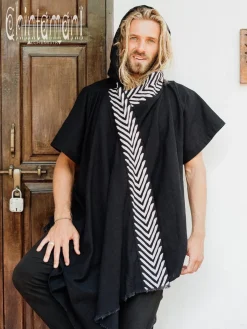 Chintamani Alchemistry Organic Hooded Shirt / Black^ Button Shirt
