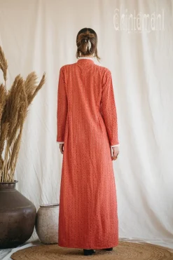 Chintamani Alchemistry Organic Maxi Dress / Coral Rose^ Shirt Dress|Maxi Dress