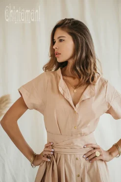 Chintamani Alchemistry Organic Maxi Dress / Cream^ Shirt Dress|Maxi Dress