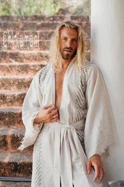 Chintamani Alchemistry Organic Men's Kimono / Gray^ Kimono & Coat