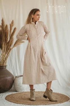 Chintamani Alchemistry Organic Midi Dress / Beige^ Shirt Dress|Mini & Midi Dress