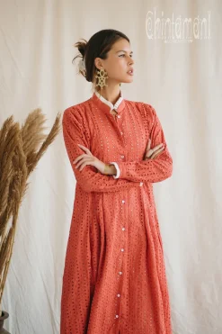 Chintamani Alchemistry Organic Midi Dress / Coral Rose^ Shirt Dress|Mini & Midi Dress