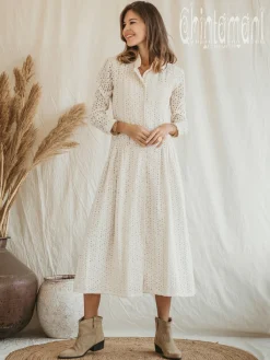 Chintamani Alchemistry Organic Midi Dress / Off White^ Shirt Dress|Mini & Midi Dress