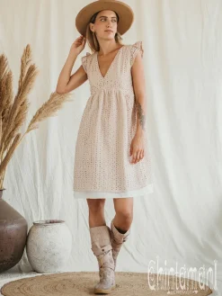 Chintamani Alchemistry Organic Mini Dress / Beige^ Mini & Midi Dress