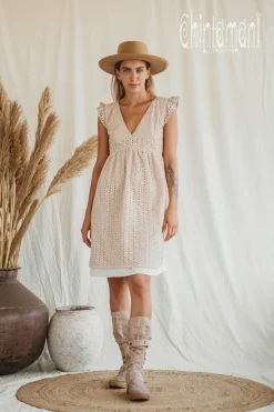 Chintamani Alchemistry Organic Mini Dress / Beige^ Mini & Midi Dress