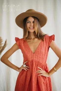 Chintamani Alchemistry Organic Mini Dress / Coral Rose^ Mini & Midi Dress