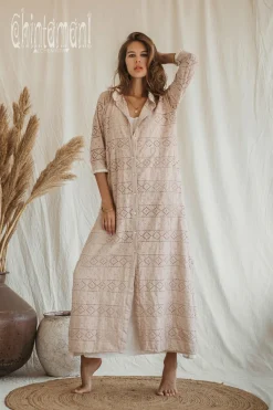 Chintamani Alchemistry Organic Shirt Dress / Beige^ Shirt Dress|Maxi Dress