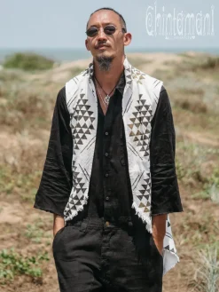 Chintamani Alchemistry Organic Vest Jacket / Black & White^ Button Shirt|Tops & T-shirt