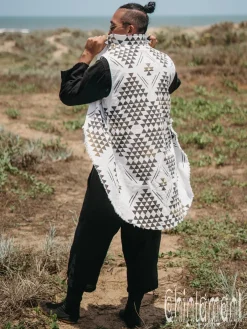 Chintamani Alchemistry Organic Vest Jacket / Black & White^ Button Shirt|Tops & T-shirt