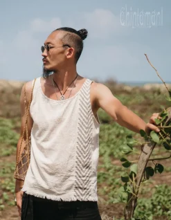 Chintamani Alchemistry Organic Vest Top / Light Grey^ Tops & T-shirt