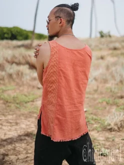Chintamani Alchemistry Organic Vest Top / Salmon^ Tops & T-shirt