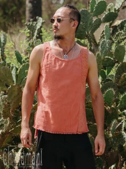 Chintamani Alchemistry Organic Vest Top / Salmon^ Tops & T-shirt