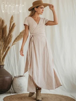 Chintamani Alchemistry Organic Wrap Dress / Beige^ Wrap Dress|Maxi Dress