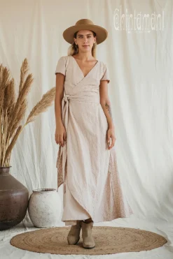 Chintamani Alchemistry Organic Wrap Dress / Beige^ Wrap Dress|Maxi Dress