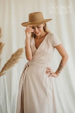 Chintamani Alchemistry Organic Wrap Dress / Beige^ Wrap Dress|Maxi Dress