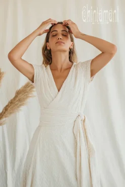 Chintamani Alchemistry Organic Wrap Dress / Off White^ Wrap Dress|Maxi Dress