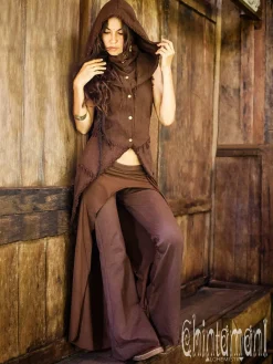 Chintamani Alchemistry Сotton Boho Vest / Brown^ Jackets & Coats