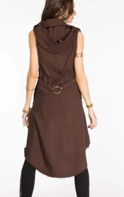 Chintamani Alchemistry Сotton Boho Vest / Brown^ Jackets & Coats