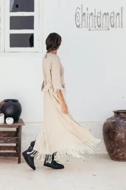 Chintamani Alchemistry Сotton Cardigan / Beige^ Kimono & Cover Up