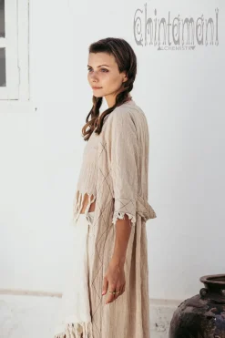 Chintamani Alchemistry Сotton Cardigan / Beige^ Kimono & Cover Up