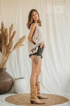 Chintamani Alchemistry Poncho Crop Top / Beige^ T-shirt & Tunic