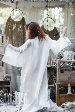 Chintamani Alchemistry Pure Silk Kimono / White^ Silk Clothes|Kimono & Cover Up