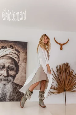 Chintamani Alchemistry Pure Silk Kimono / White^ Silk Clothes|Kimono & Cover Up