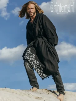 Chintamani Alchemistry Raw Cotton Cloak / Black^ Kimono & Coat