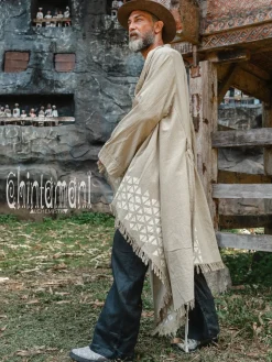 Chintamani Alchemistry Raw Cotton Cloak / Sage Green^ Kimono & Coat