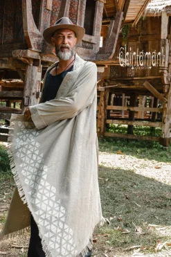 Chintamani Alchemistry Raw Cotton Cloak / Sage Green^ Kimono & Coat