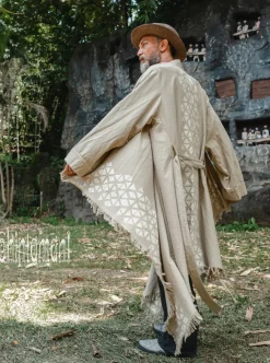 Chintamani Alchemistry Raw Cotton Cloak / Sage Green^ Kimono & Coat