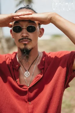 Chintamani Alchemistry Raw Cotton Shirt / Red Ochre^ Button Shirt