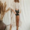 Chintamani Alchemistry Raw Tassel Poncho / Off White^ Kimono & Cover Up