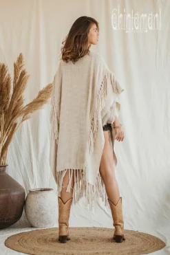 Chintamani Alchemistry Raw Tassel Poncho / Off White^ Kimono & Cover Up