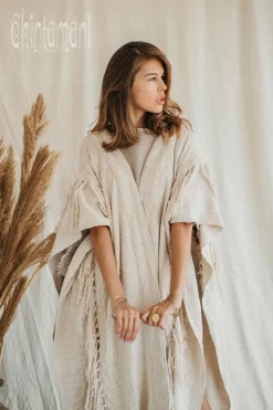 Chintamani Alchemistry Raw Tassel Poncho / Off White^ Kimono & Cover Up
