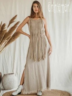 Chintamani Alchemistry Rope Collar Dress / Beige^ Maxi Dress