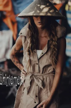 Chintamani Alchemistry Shamanic Canvas Coat / Beige^ Jackets & Coats