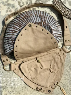 Chintamani Alchemistry Shipibo Waist Bag / Beige^ Canvas Hip Bags