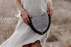 Chintamani Alchemistry Shipibo Waist Bag / Black & Grey^ Canvas Hip Bags
