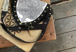 Chintamani Alchemistry Shipibo Waist Bag / Black & Grey^ Canvas Hip Bags