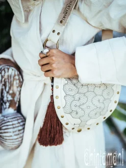Chintamani Alchemistry Shipibo Waist Bag / Off White^ Canvas Hip Bags